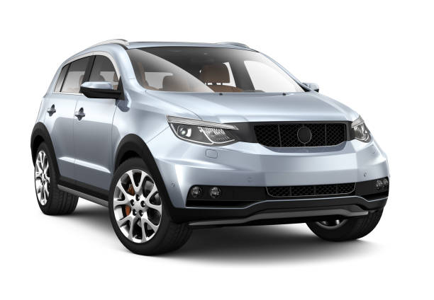 3d illustration of generic suv car on white background